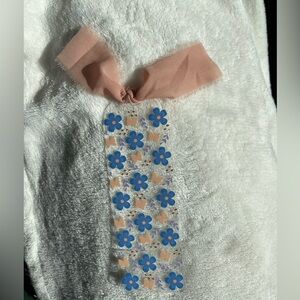 Floral Bookmark with Pink Ribbon